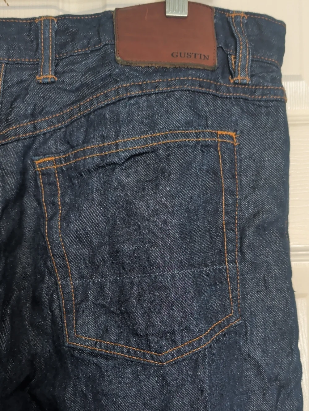 Gustin Men's Vintage Straight Fit Denim Jeans Size 37 Inseam 32